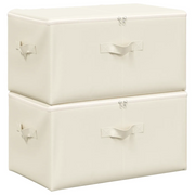 Scatole Portaoggetti 2 pz in Tessuto 43x34x23 cm Crema CFW3077971