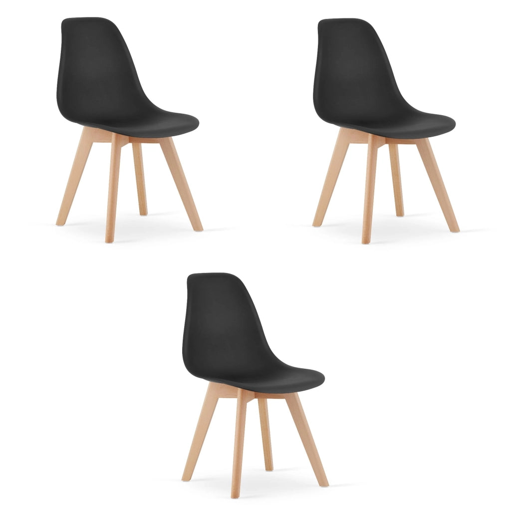 Sedia VALORA KITO - Sedie ergonomiche da pranzo/ufficio nere x 3