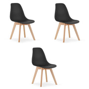 Sedia VALORA KITO - Sedie ergonomiche da pranzo/ufficio nere x 3
