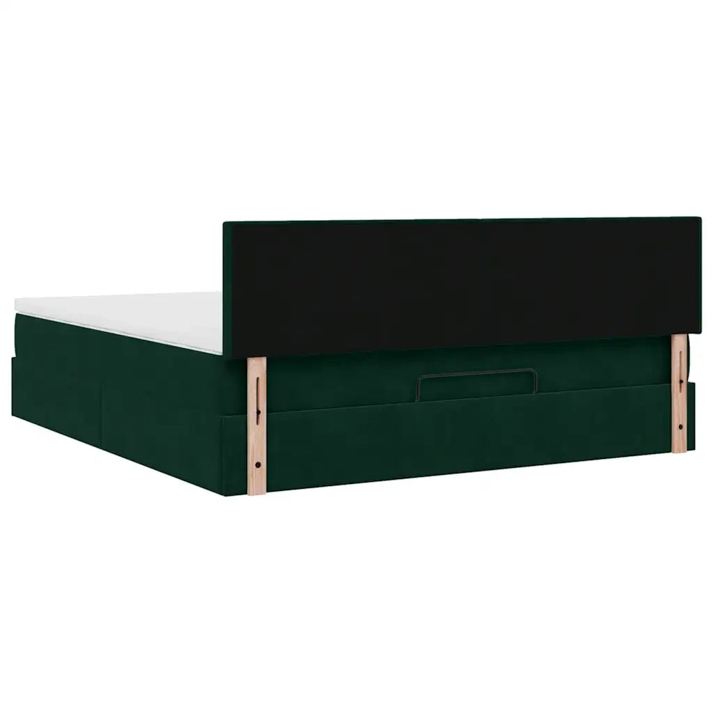 Struttura Letto Pouf con Materasso 160x200 cm in Velluto 3311714