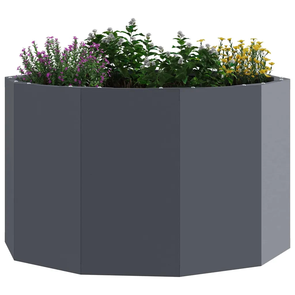 Fioriera-Vaso-Contenitore per Piante Antracite 60 x 60 x 35 cm Acciaio