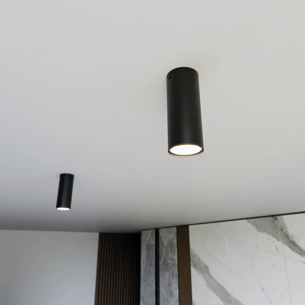Plafoniera Moderna Faretto Mahadeva 1 Luce Acciaio Nero 15 Cm