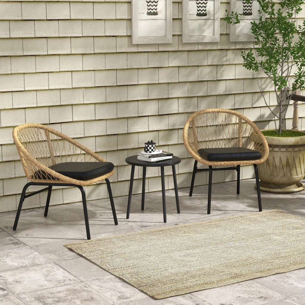 Set giardino polyrattan ¨C zephmum ¨C 2 sedie, tavolo, giallo