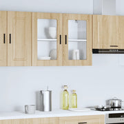 Pensile da Cucina con Porta in Vetro-Mobile Cucina da Parete Porto Rovere Sonoma 692422