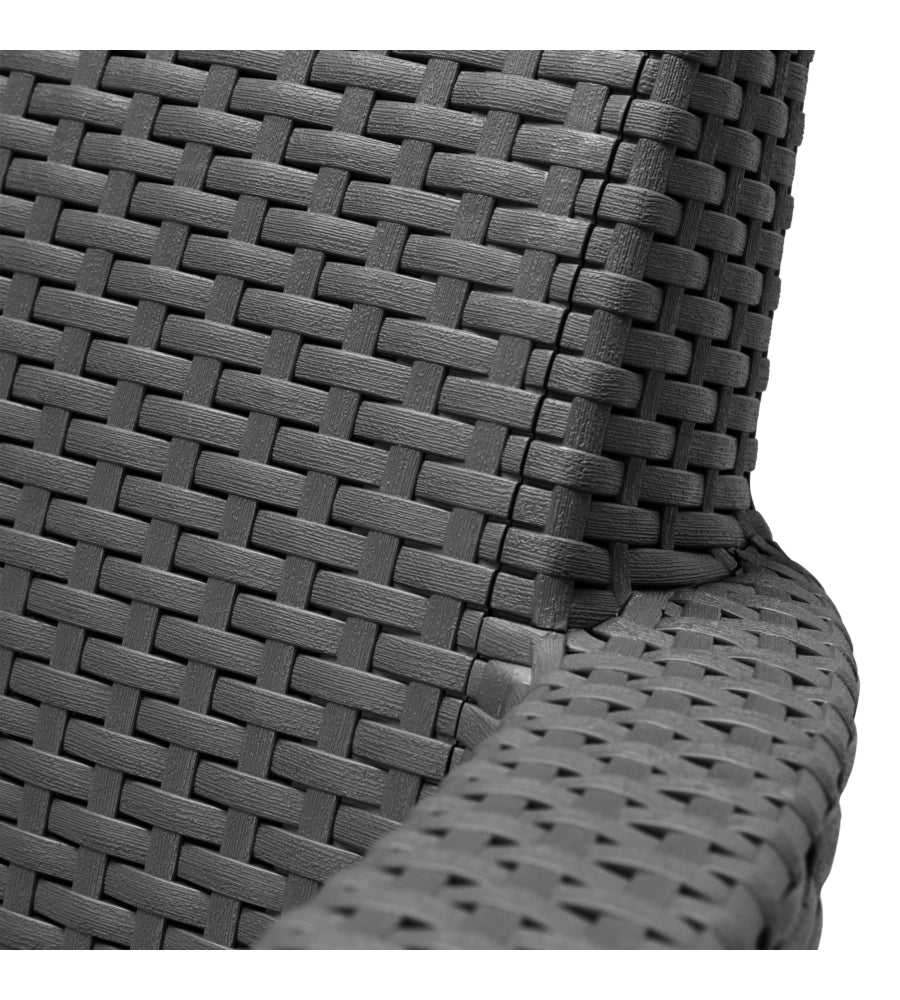 Salottino da Esterno Salemo Balcony Set 3 Pezzi in Resina Effetto Rattan con Tavolino Contenitore e 2 Poltrone con Cuscini Colore Graphite Keter
