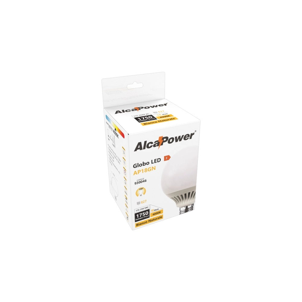 Alca power g95 18w 220v 1750lm 4000k e27 lampada globo a led