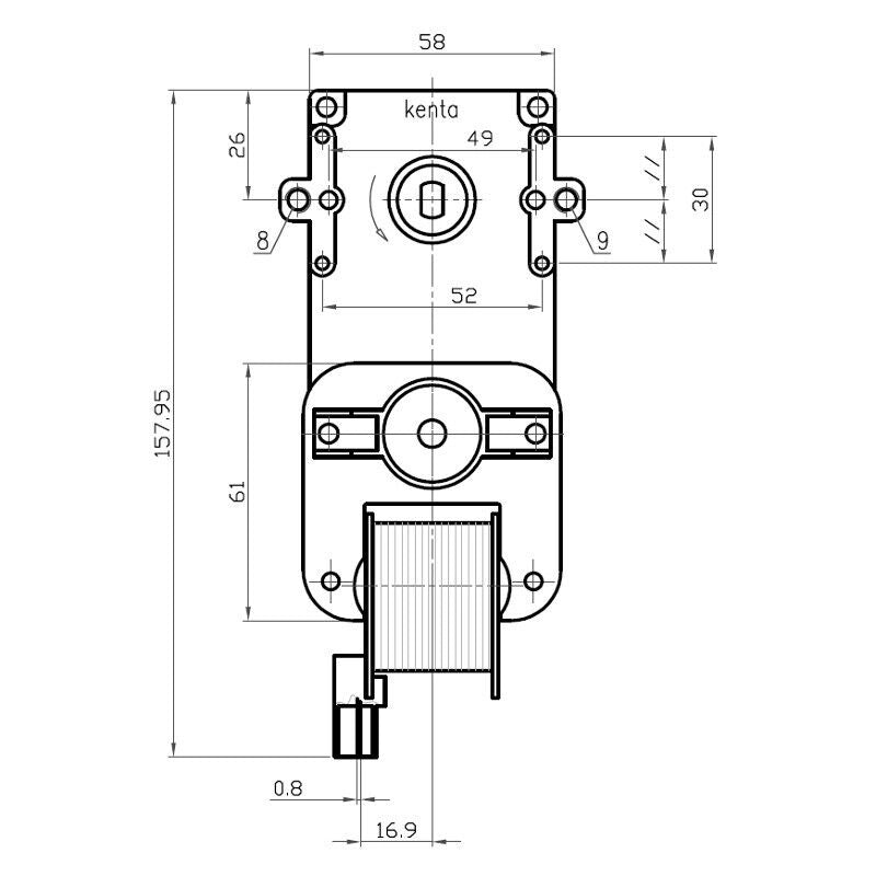 Ricambistufeapellet MOTORIDUTTORE KENTA STUFA PELLET K9117057 PACCO 40MM 2rpm
