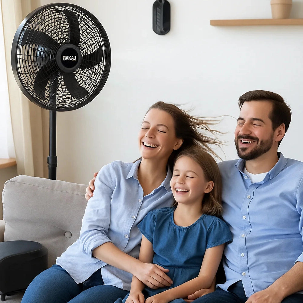 Ventilatore 3in1 Piantana Muro e Tavolo Base Tonda Antiribaltamento Griglia 50cm