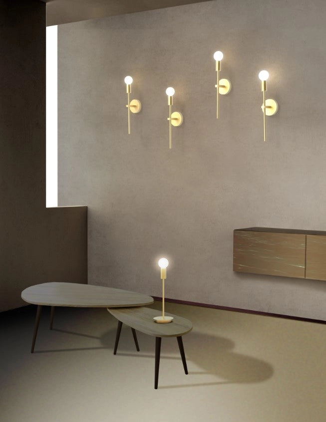 ANNA-L Lampada da tavolo 1 luce ottone spazzolato attacco E27