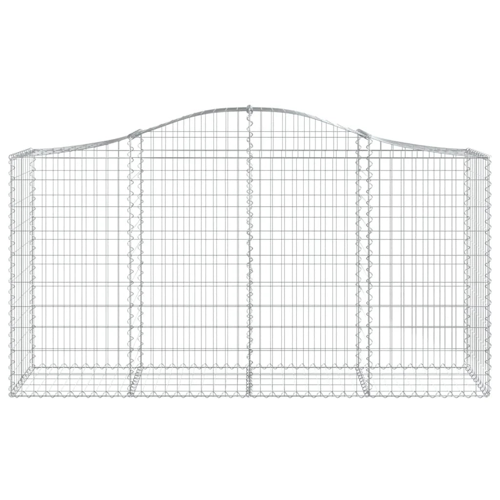 Set di 8 gabbioni ad arco per recinzione gabbia o muro di contenimento 200 x 50 x 100/120 cm ferro zincato argento 02_0041170