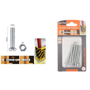 Trade Shop - Set 8 Pz Viti Vite Testa A Croce Tonda 5 X 50mm Con Dadi Dado Esagonale M5 90972 -