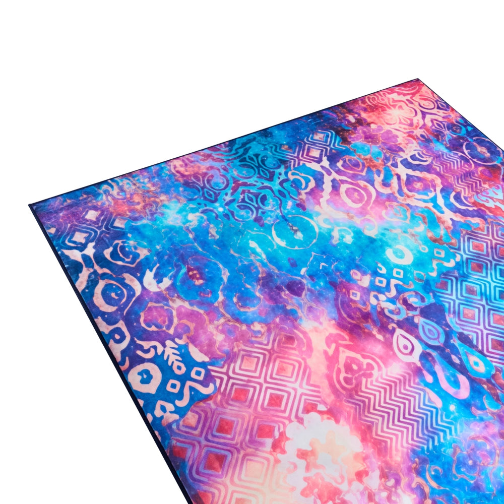 Tappeto multicolore in poliestere 160 x 230 cm tessuto a trama piatta stile orientale boho con vivaci motivi stampati