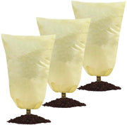 Protezione invernale per piante, 3-pack Protezione invernale per piante in vaso con corda di trascinamento 120 x 80 cm, Protezione invernale per piante di ulivo e palme, resistente alle scalfitture, protezione invernale per piante riutilizzabile, beige