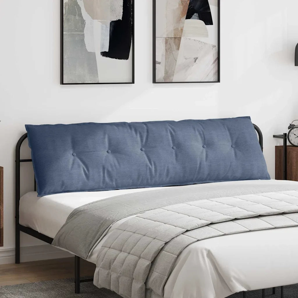 Cuscino per Schiena | Cuscino dorsale Blu 180 x 50 cm Tessuto in Cords