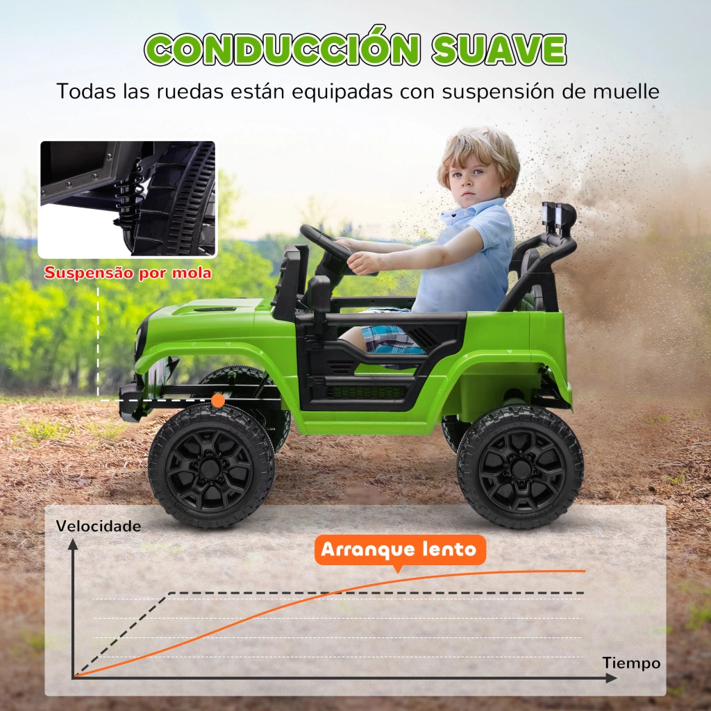 Auto Elettrica per Bambini 12V con Telecomando ¨C Xylo ¨C Verde con USB e Fari LED