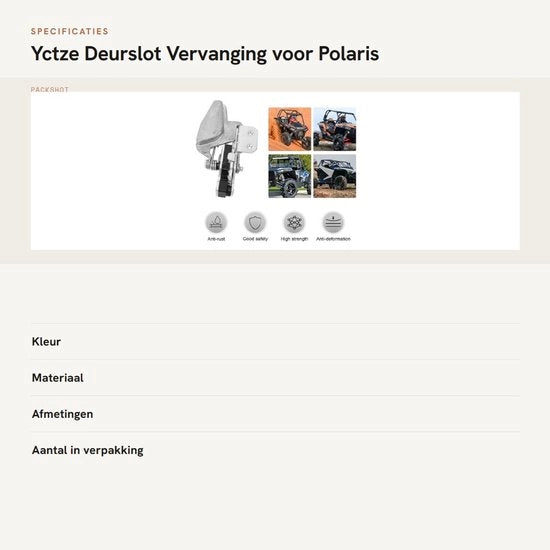 Vitree per Porta - Struttura in Metallo di Alta Qualità - Sicurezza Migliorata - Adatto per Polaris - Duraturo - Specifiche OEM