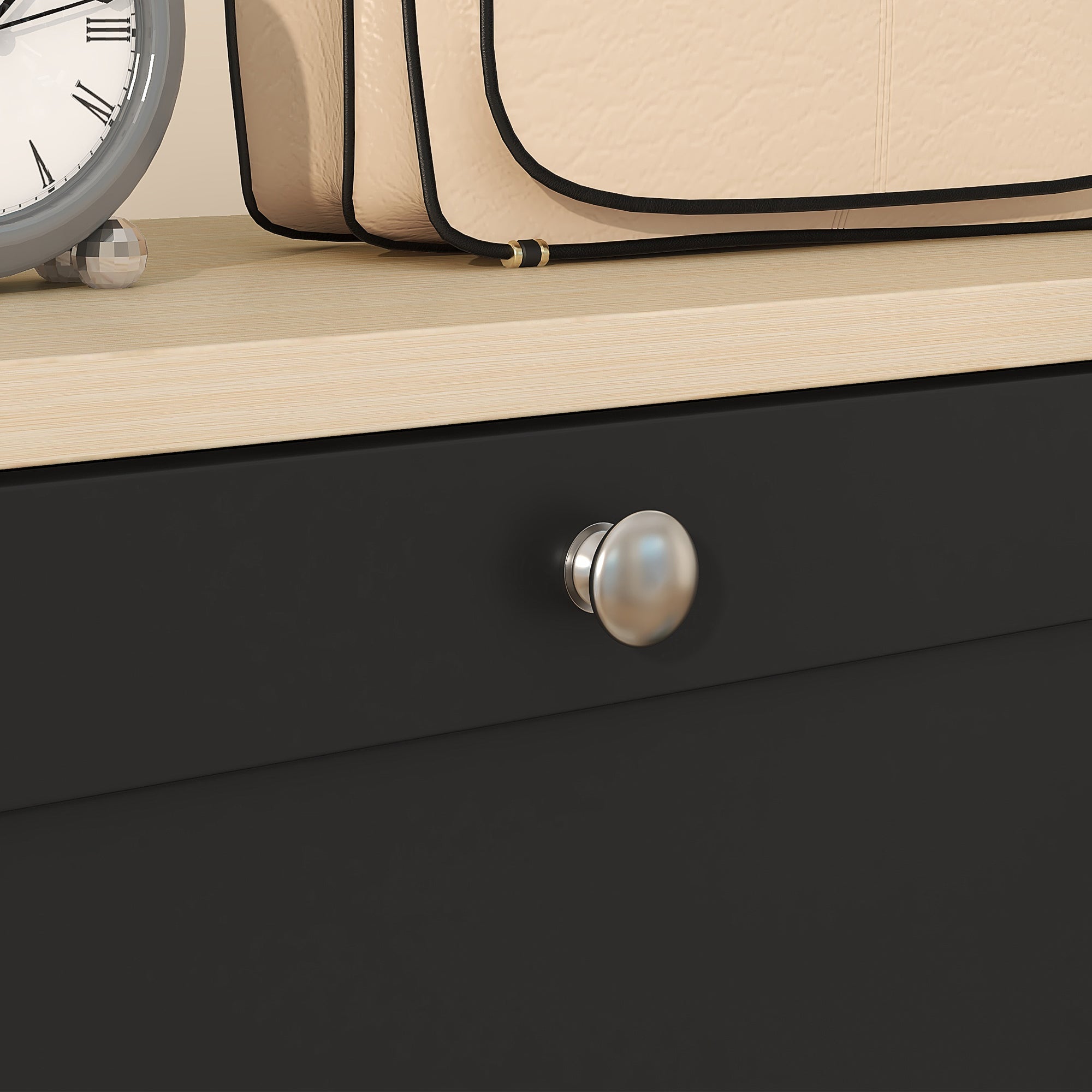 Mobile Scarpiera 3 Ante a Ribalta 60x23,5x115 cm in Legno Nero