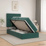 Letto con contenitore LED e materasso Verde Scuro 90 x 190 cm 3460041