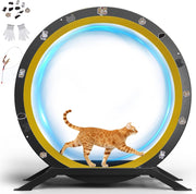 Ruota per gatti, ruota per esercizi per gatti, XL- 100 cm, ultra silenziosa con tappetino rimovibile, adesivi, sistema di bloccaggio, metallo, giallo, regali per il vostro gatto
