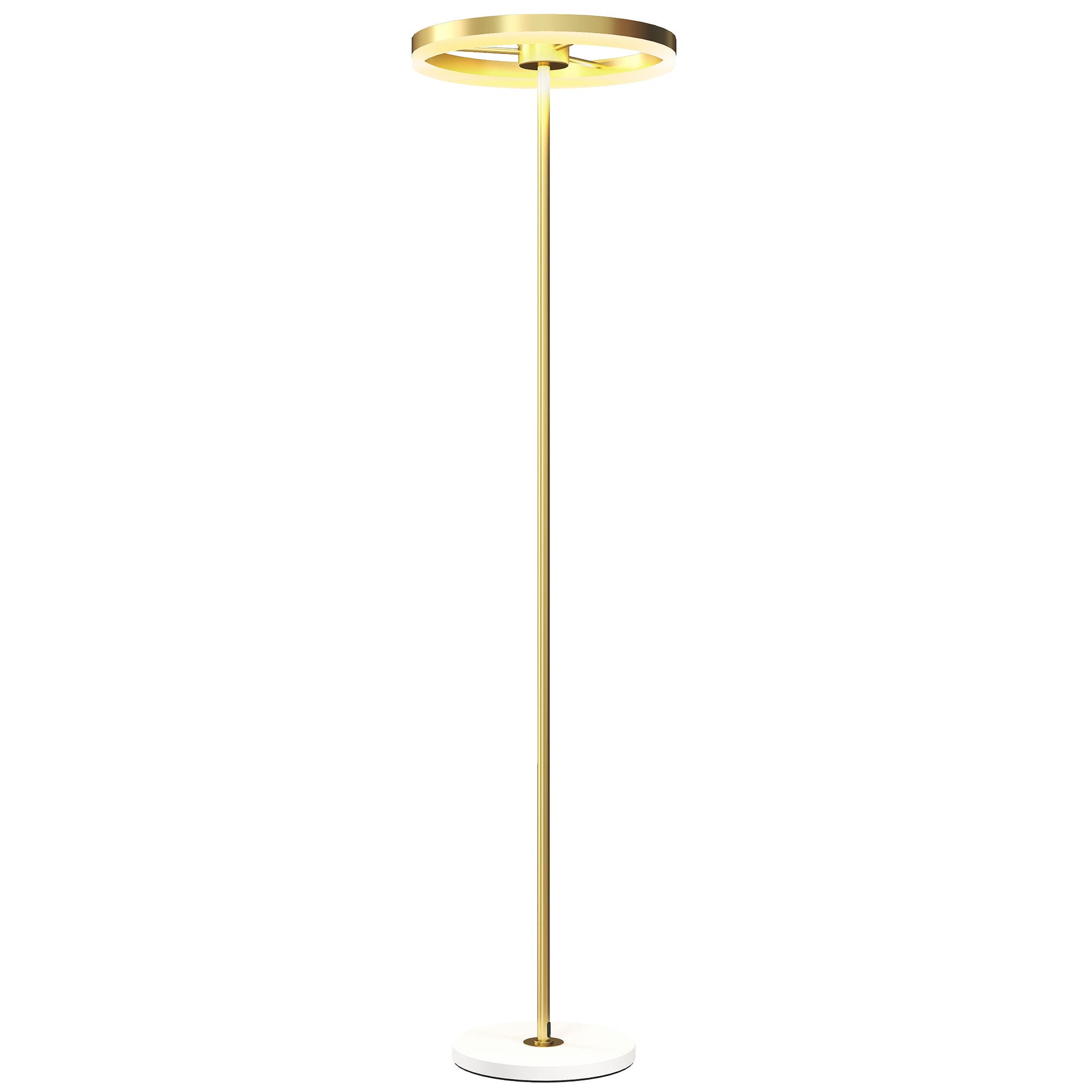 Lampada da Terra Moderna 40x40x157,5 cm Dimmerabile con Interruttore a Pedale in Metallo Oro