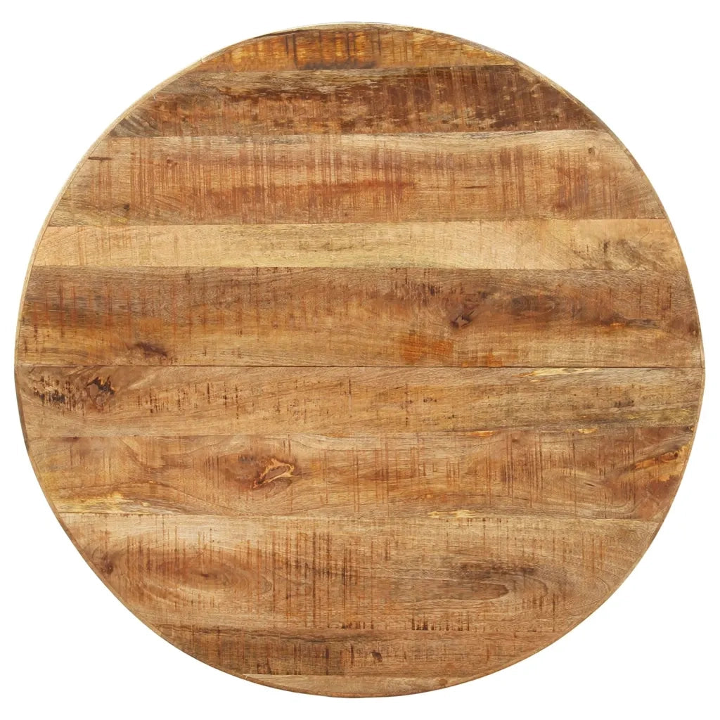 Tavolo da Pranzo Rotondo 100x100x75 cm Massello di Mango Grezzo 321681