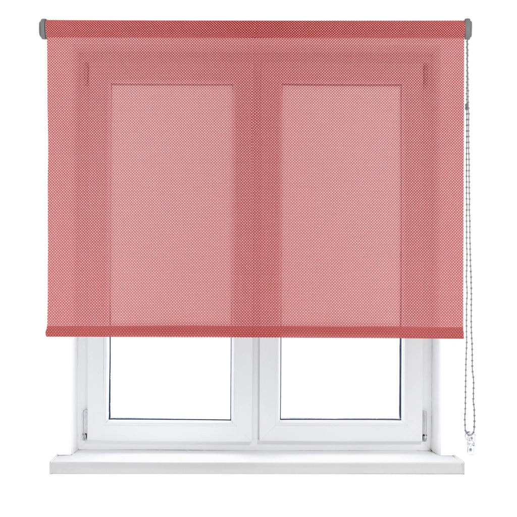 VIEWTEX Tenda a rullo Screen  10% Grado di apertura argento e rosso 120 x 250 cm - Made in Europe - 5 anni di garanzia