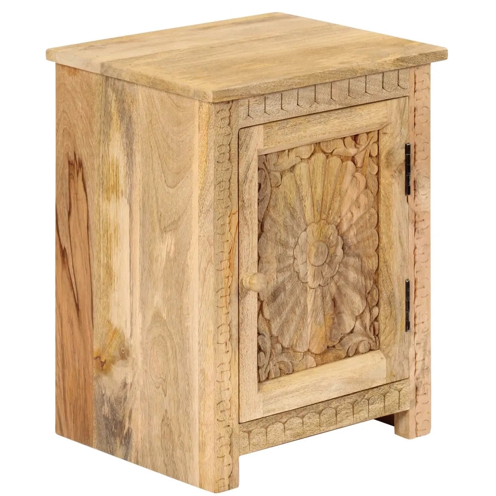 Comodino in Legno Massello di Mango 40x30x50 cm 246151
