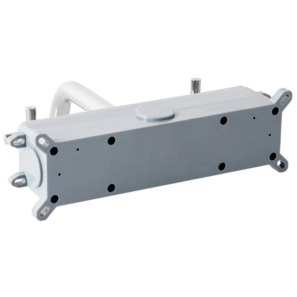 Rubinetto miscelatore per lavabo a parete in ottone color argento con 3 fori e doppia maniglia