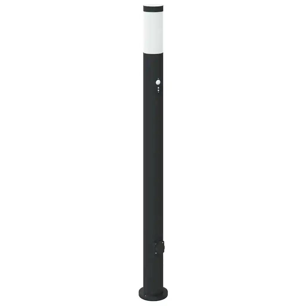 Lampioni a dissuasore con sensore e presa 3 pz 110 cm Acciaio Inox IP44 4006046