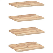 4 pz Mensole da Parete | Scaffali a Parete | Ripiano a parete 40x30x2 cm Legno Acacia Non Trattato