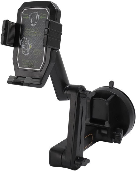 Supporto per Telefono Universale - 16,9 Pollici Lunghezza Gancio - Morsetto Robusto - Per Parabrezza/Dashboard - Flessibilità di Regolazione - Rotazione a 360 Gradi - Supporto per Auto