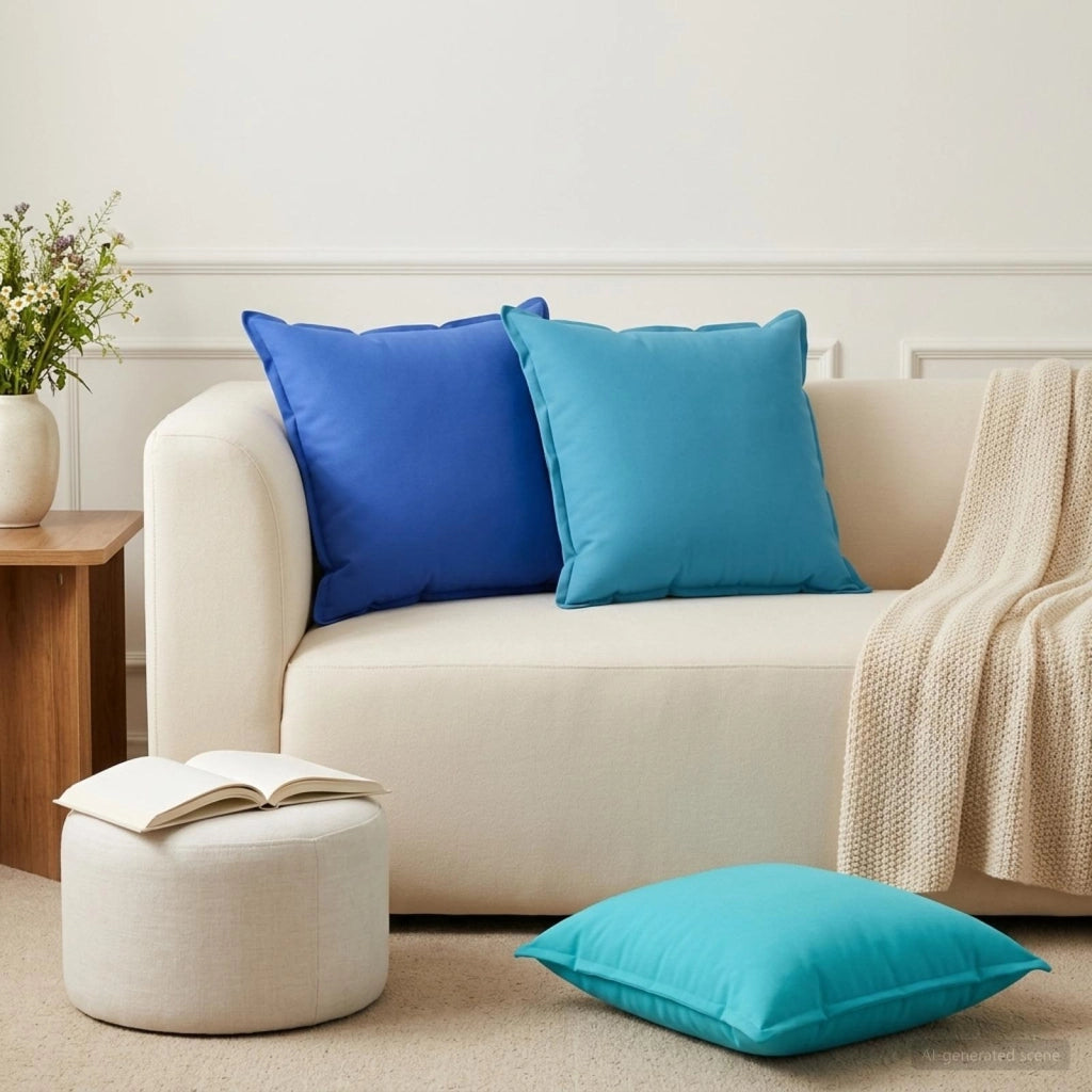 Federa 2 pz HOUTEN Azzurro 60 x 60 cm Poliestere 920809
