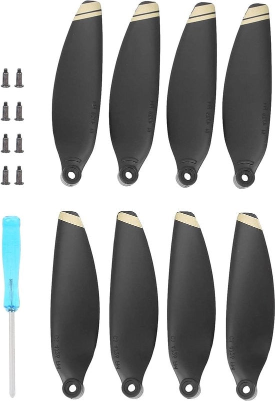 2 Paia Propellers Silenziosi di Rimpiazzo Accessori per Drone Adatti per Mavic Mini 2 - Bordo Oro - Contenuto