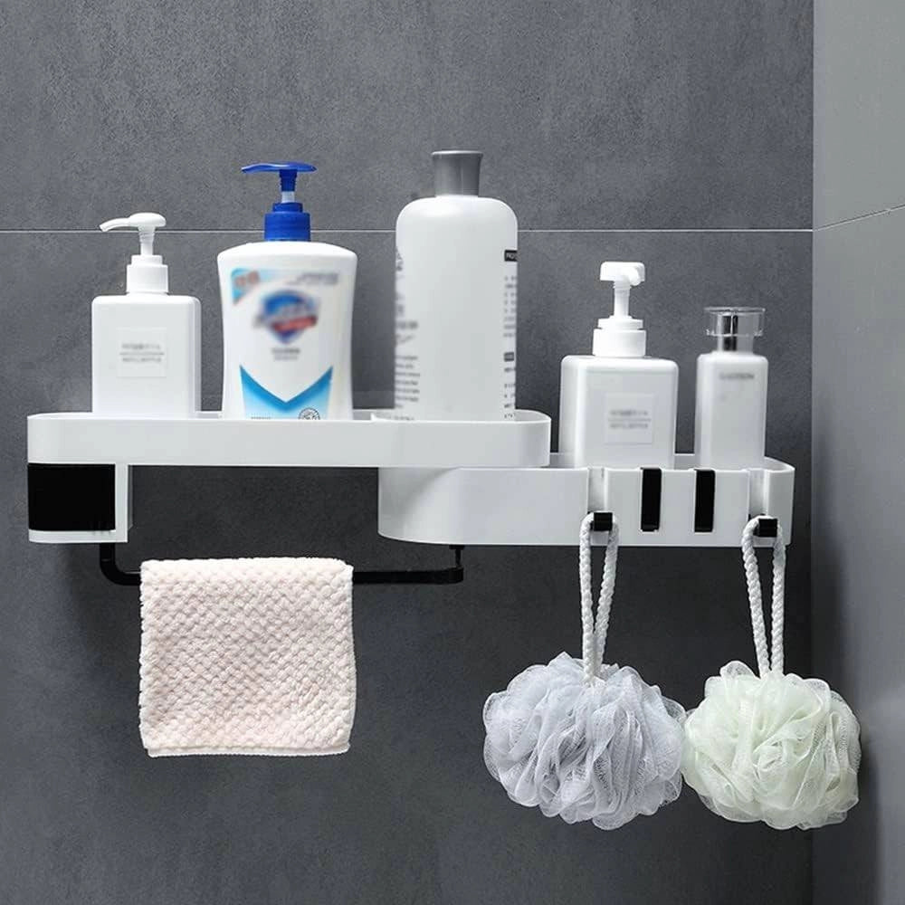 Trade Shop - Mensola Da Parete Bagno Scaffale Rotante Portaoggetti Cucina Doccia Organizzatore -