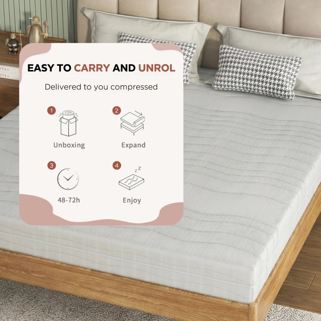 Materasso ULEVR in memory foam arrotolato sottovuoto, bianco