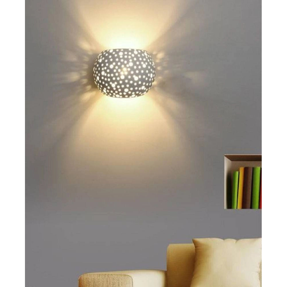 Trade Shop - Applique Da Parete In Gesso Tondo Up E Down Verniciabile Contemporanee G9 Gs-e42 -