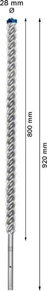 2608900250 - PUNTA BOSCH SDS MAX 8X D.28mm X 800mm X 920mm