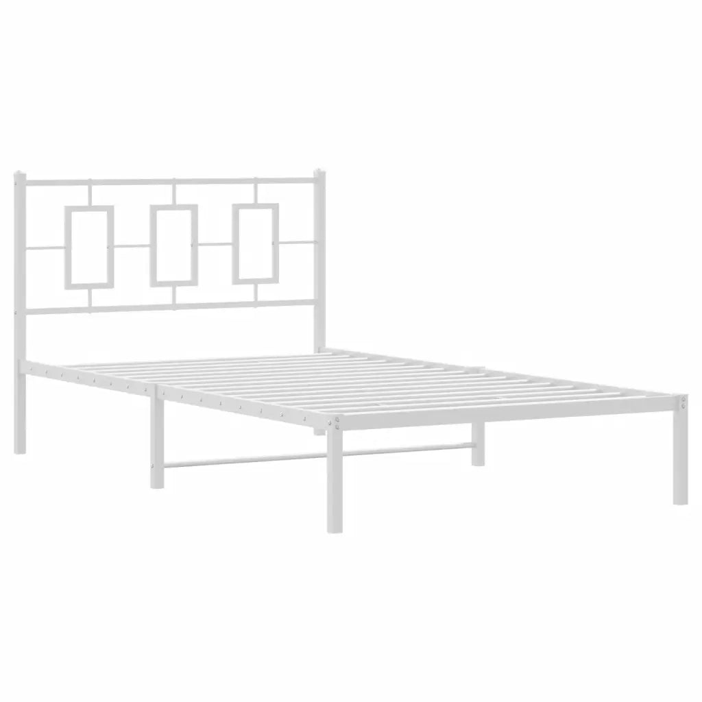 Giroletto con Testiera Metallo Bianco 107x203 cm 374286