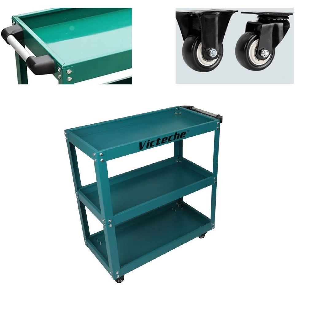 Carrello a 3 ripiani porta attrezzi multiuso per officina a 3 piani max 100 KG