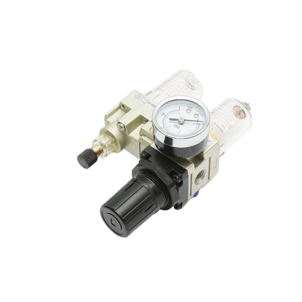 Filtro aria e lubrificatore con regolatore di pressione max. 1 MPa, attacco 1/4