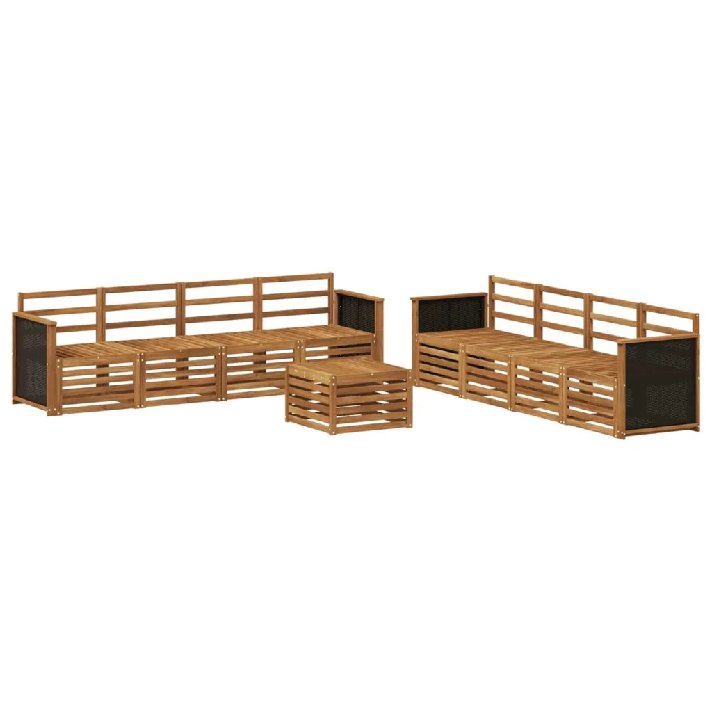 Set di divani da esterno 9 pz Naturale 3384160
