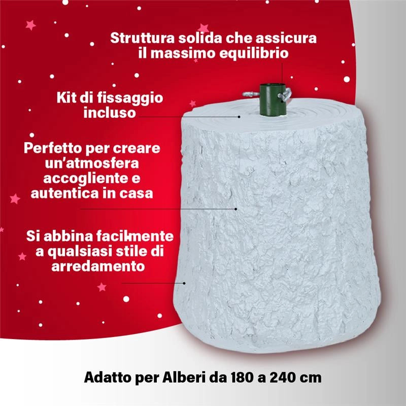 MAURY'S BASE SUPPORTO ALBERO DI NATALE EFFETTO TRONCO DIMENSIONI 32X26X30+4CM COLORE BIANCO