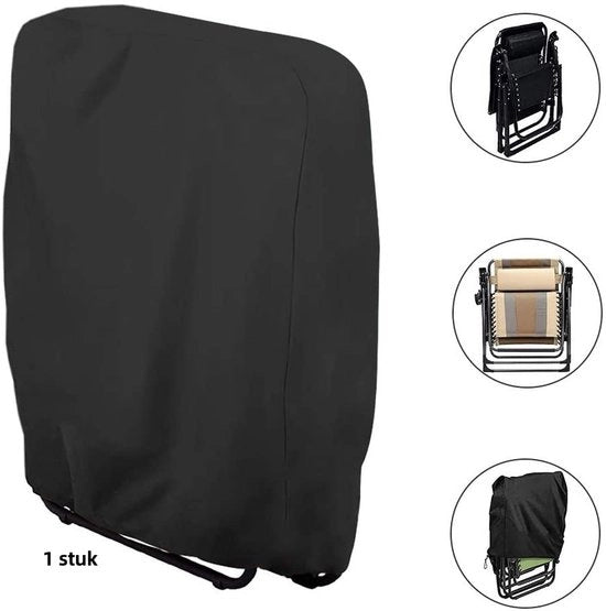 Sedia esterna impermeabile - 1 pezzo - Sedia da giardino - Mobili da giardino - Sedile pieghevole - 34x110cm - Per uso all'aperto in giardino, balcone o terrazzo - Nero - Tessuto Oxford