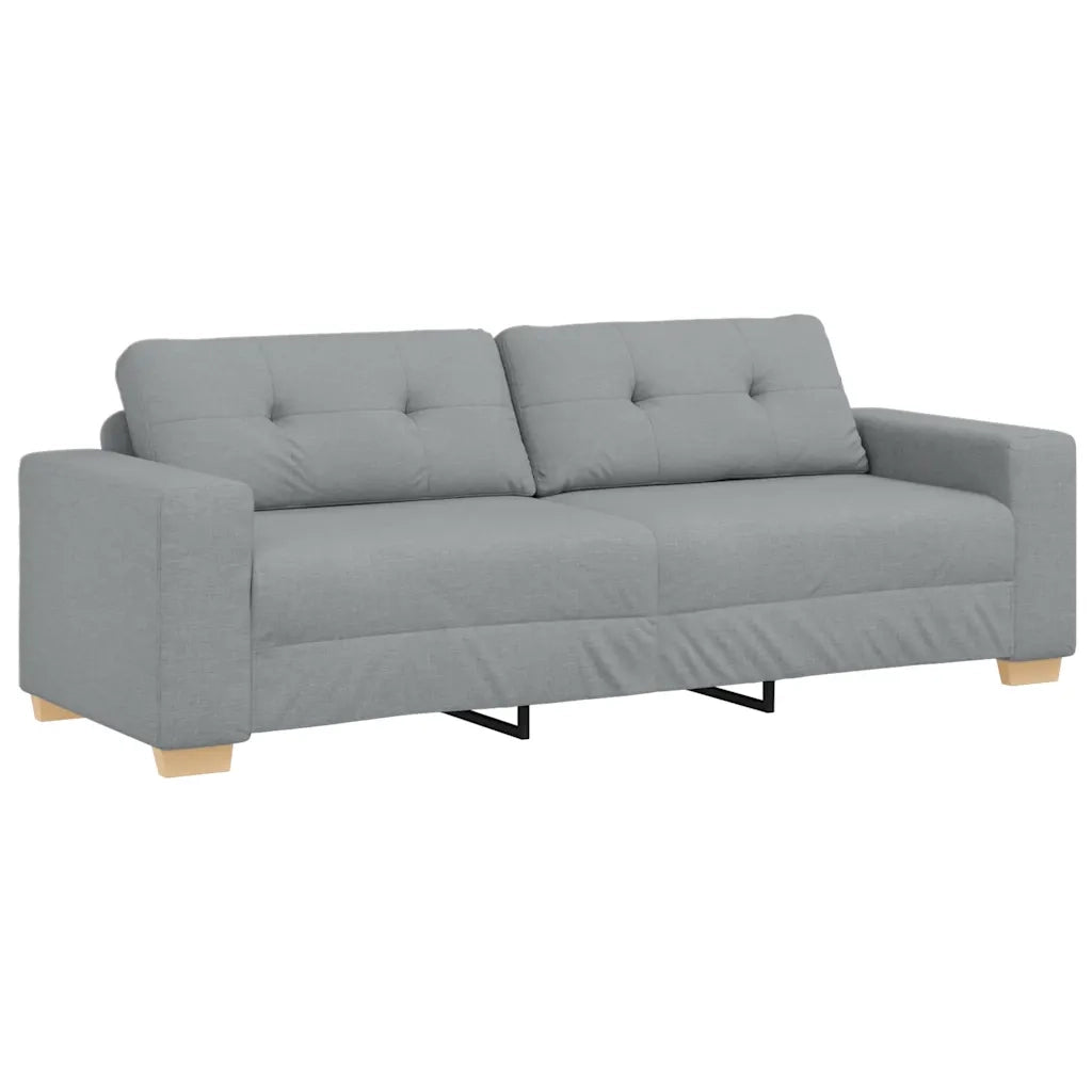 Divano a 3 posti Grigio Chiaro 220x78x80 cm in Tessuto 4105088