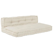 vidaXL Cuscino per Divano Pallet 2 pcs Crema Tessuto
