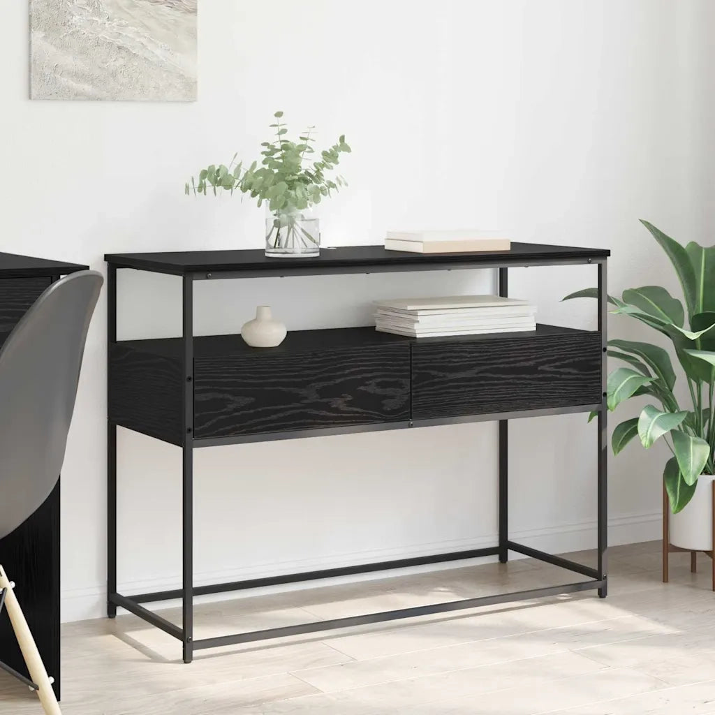 Tavolo consolle Rovere Nero 100 x 40 x 75 cm Legno multistrato