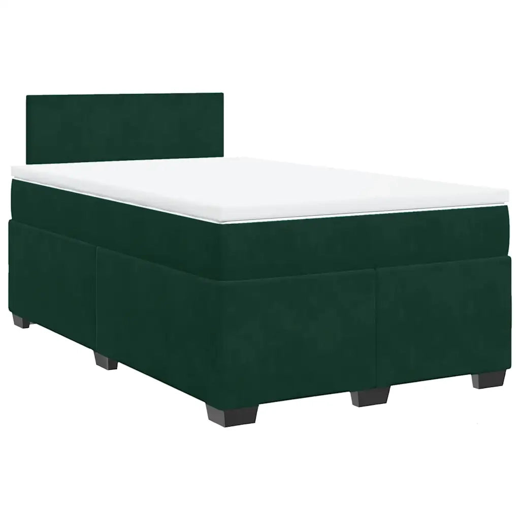 Giroletto a Molle con Materasso Verde Scuro 120x200 cm Velluto 3286279