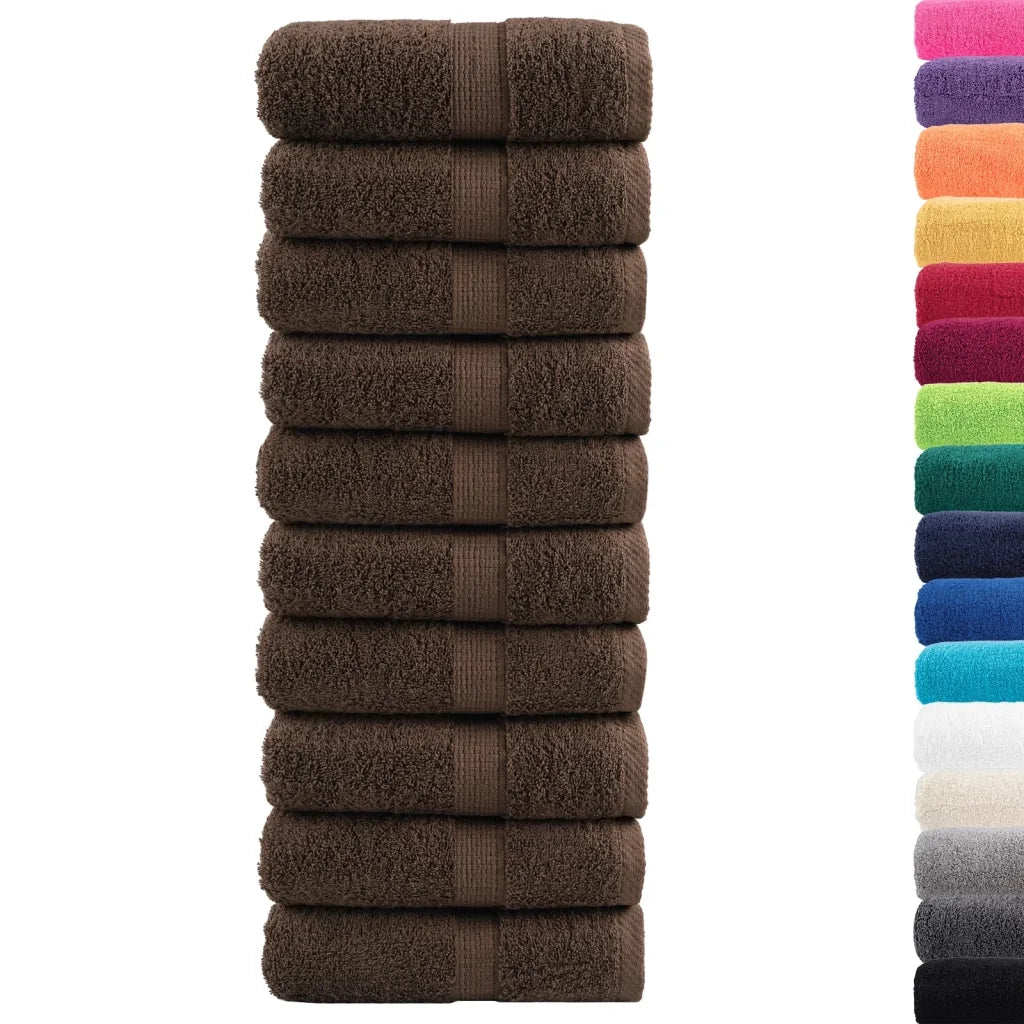 Asciugamani Premium SOLUND 10 pz Marrone 30x30 cm 600 g/m² 137229