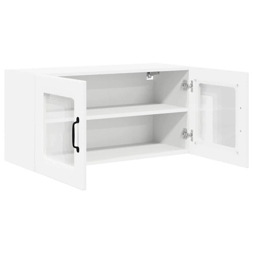 Mobile da cucina moderno da parete con spazio di archiviazione efficiente 80 x 31 x 40 cm legno ingegnerizzato bianco 02_0054290