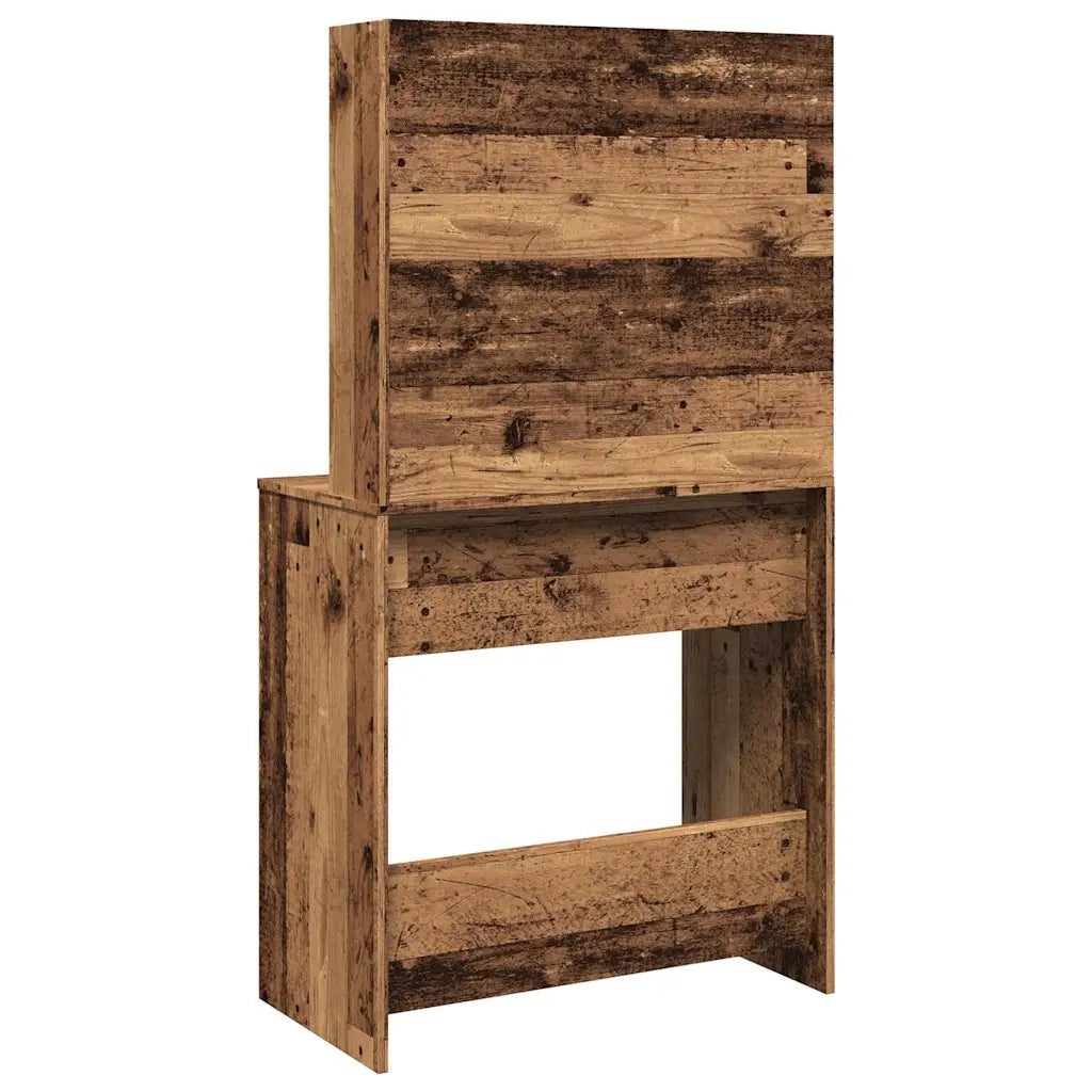 Toeletta con Specchio Legno Vecchio 74,5x40x141 cm 857007